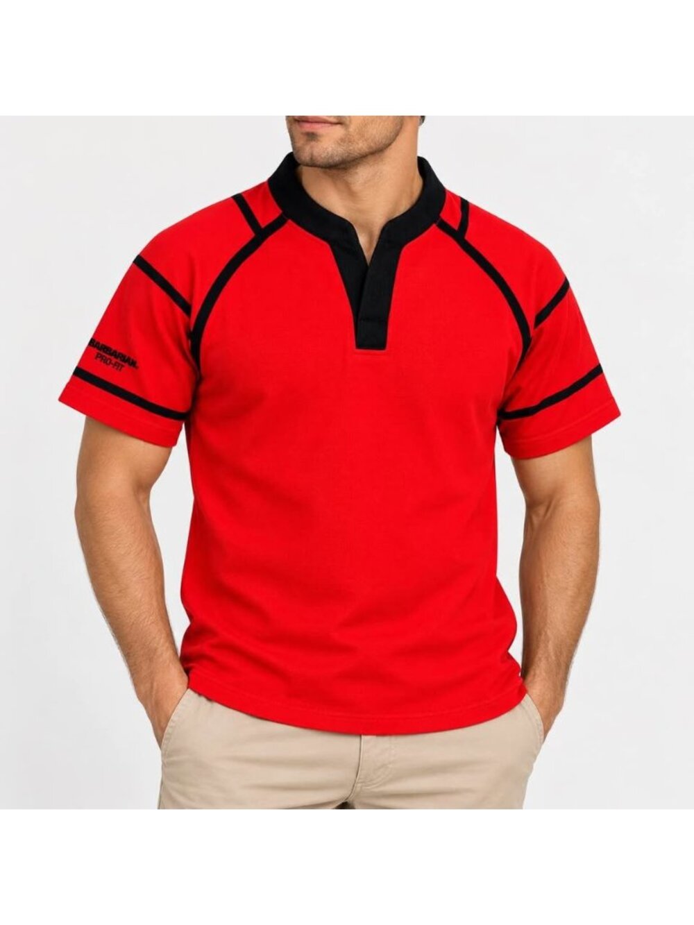 NEW Barbarian PRO-Fit Men’s Rugby Shirt Medium Red Black Made in Canada